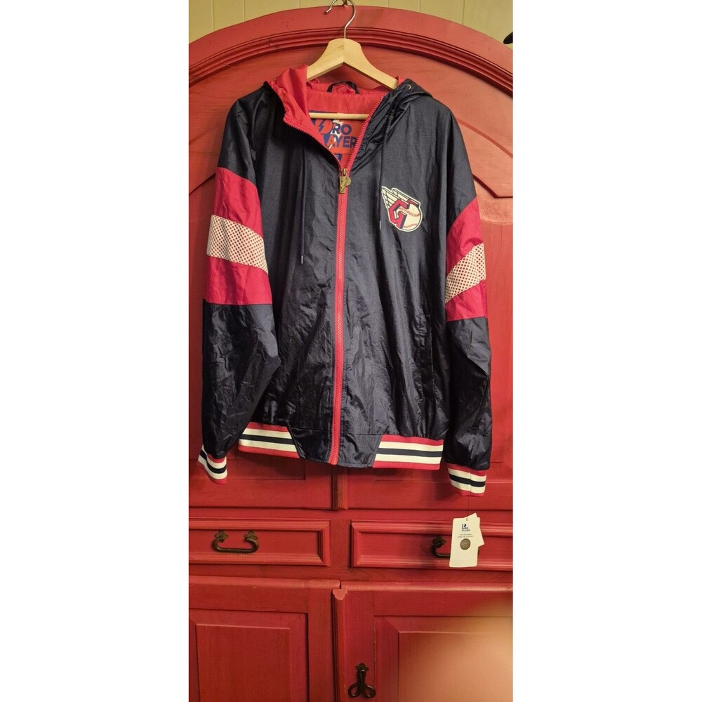 NWT Pro Player Cleveland Guardians Large MLB Jacket Windbreaker Embroidered New